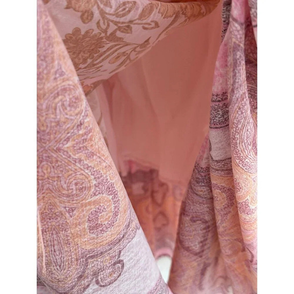 Super Natural Secret Mission Womens Square Neck Boho Midi Dress Pink Floral Sz L - Picture 9 of 10